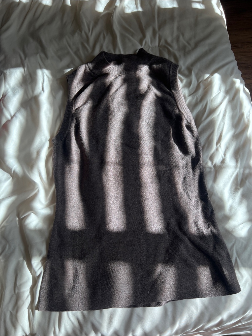 Sleeveless Mock Neck Top in Coffee